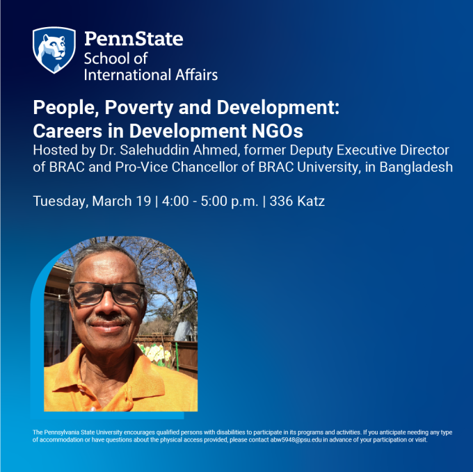 Social flyer for ﻿"People, Poverty and Development: Careers in development NGOs"