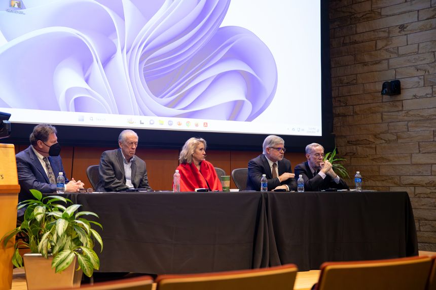 SIA faculty at a panel event discussing the upcoming presidential election